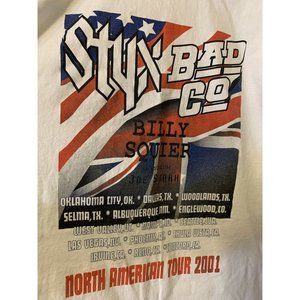 Vtg Styx 2001 World Tour‎ Bad Company Billy Squire North American Tour T …